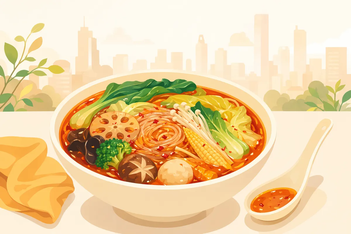 梅田・大阪駅エリアの麻辣湯(マーラータン)イメージイラスト