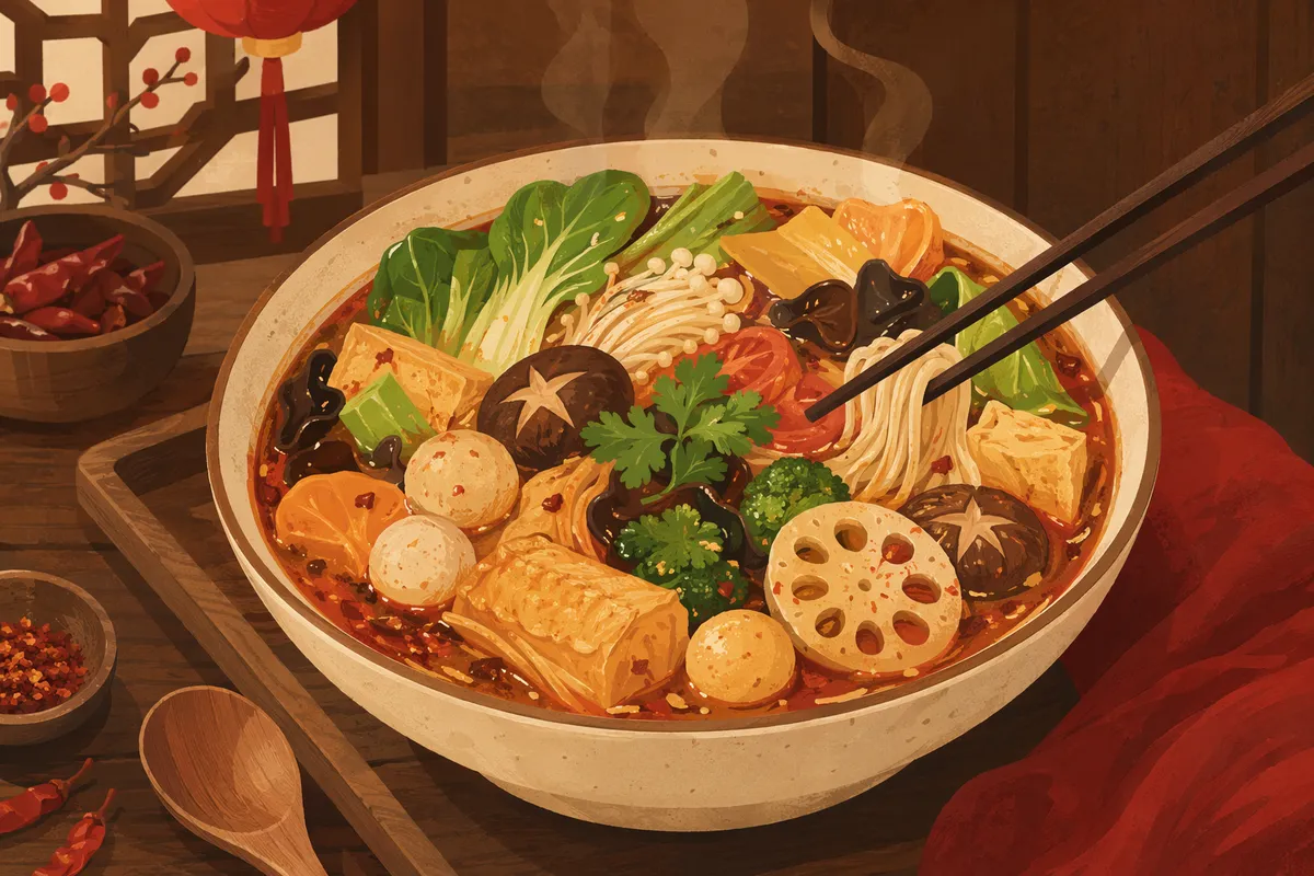 川越エリアの麻辣湯(マーラータン)イメージイラスト