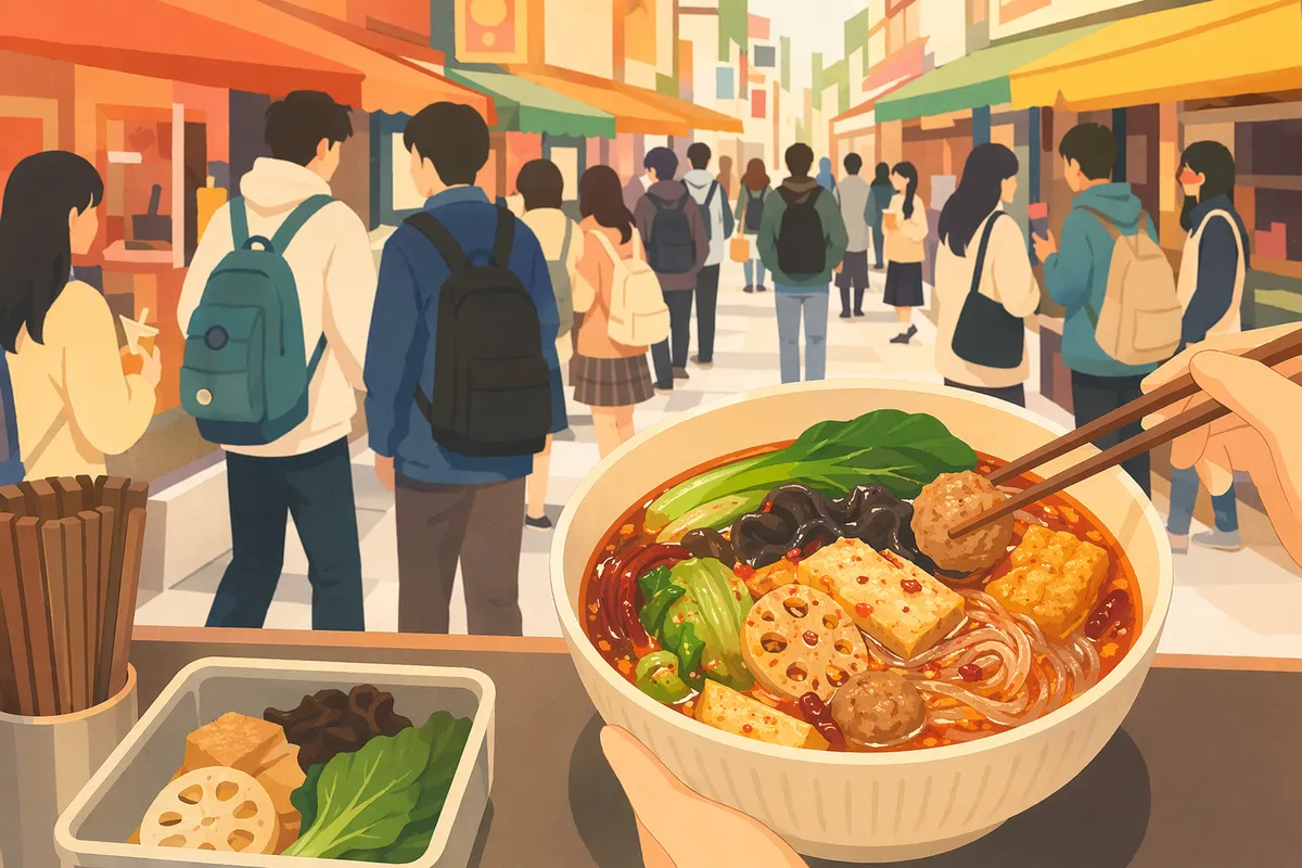 高田馬場エリアの麻辣湯(マーラータン)イメージイラスト