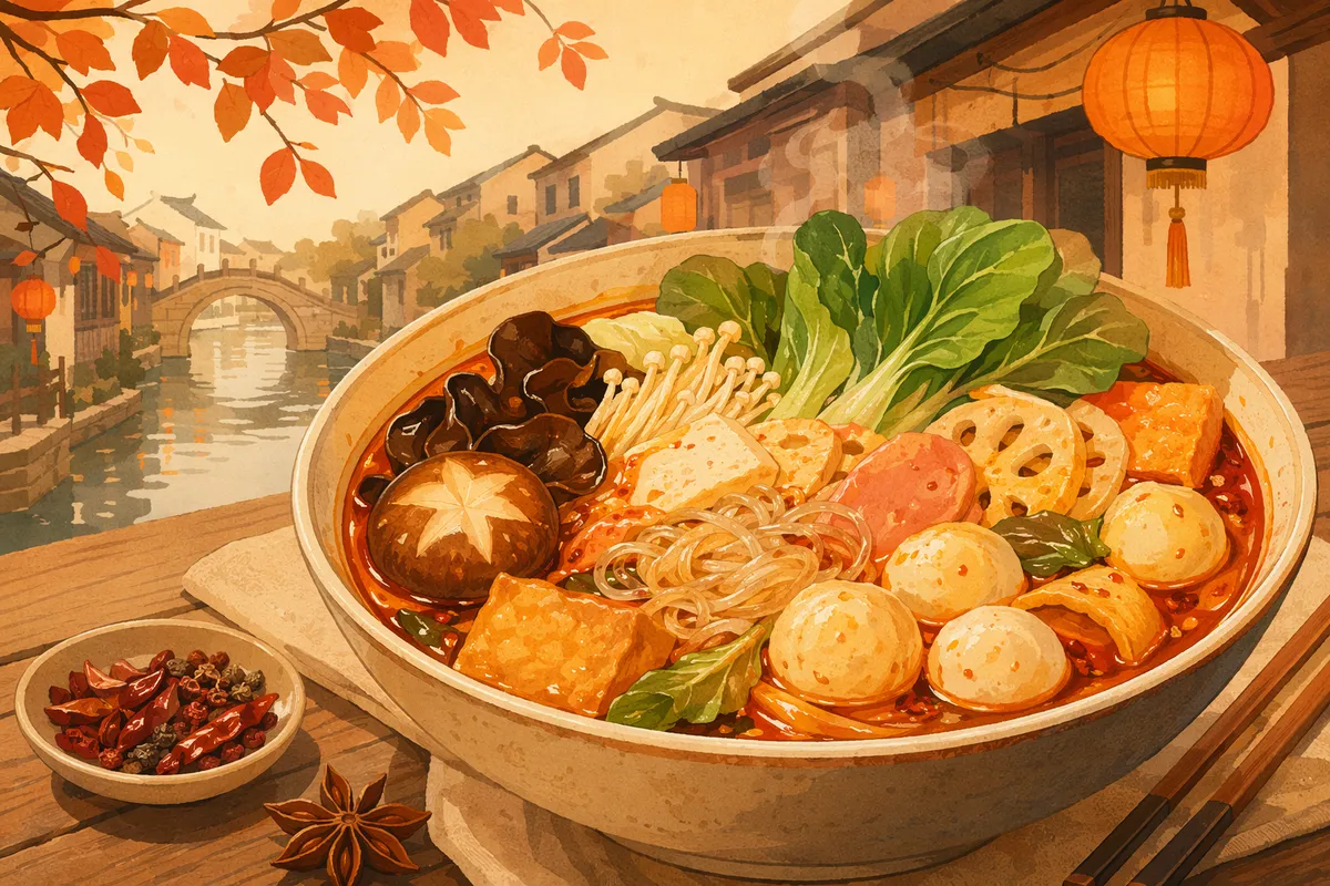 倉敷エリアの麻辣湯（マーラータン）イメージイラスト