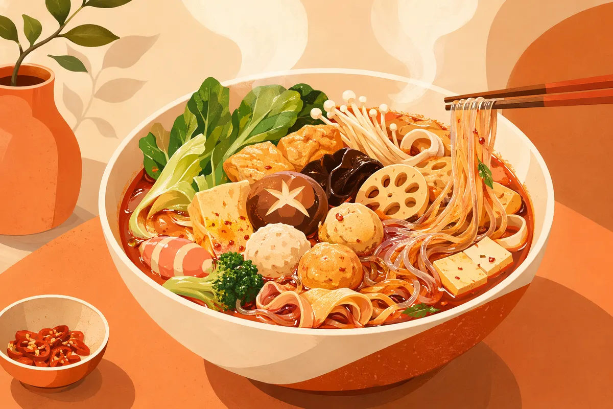 大元・問屋町エリアの麻辣湯（マーラータン）イメージイラスト