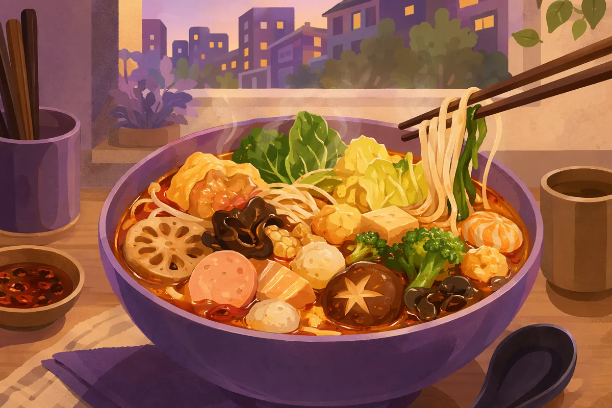 武蔵小杉・溝の口エリアの麻辣湯(マーラータン)イメージイラスト