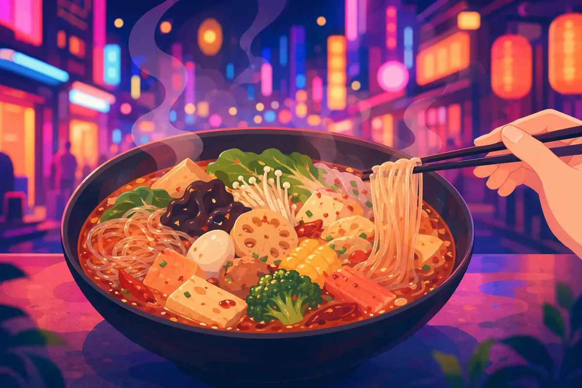 なんば・日本橋・道頓堀エリアの麻辣湯(マーラータン)イメージイラスト