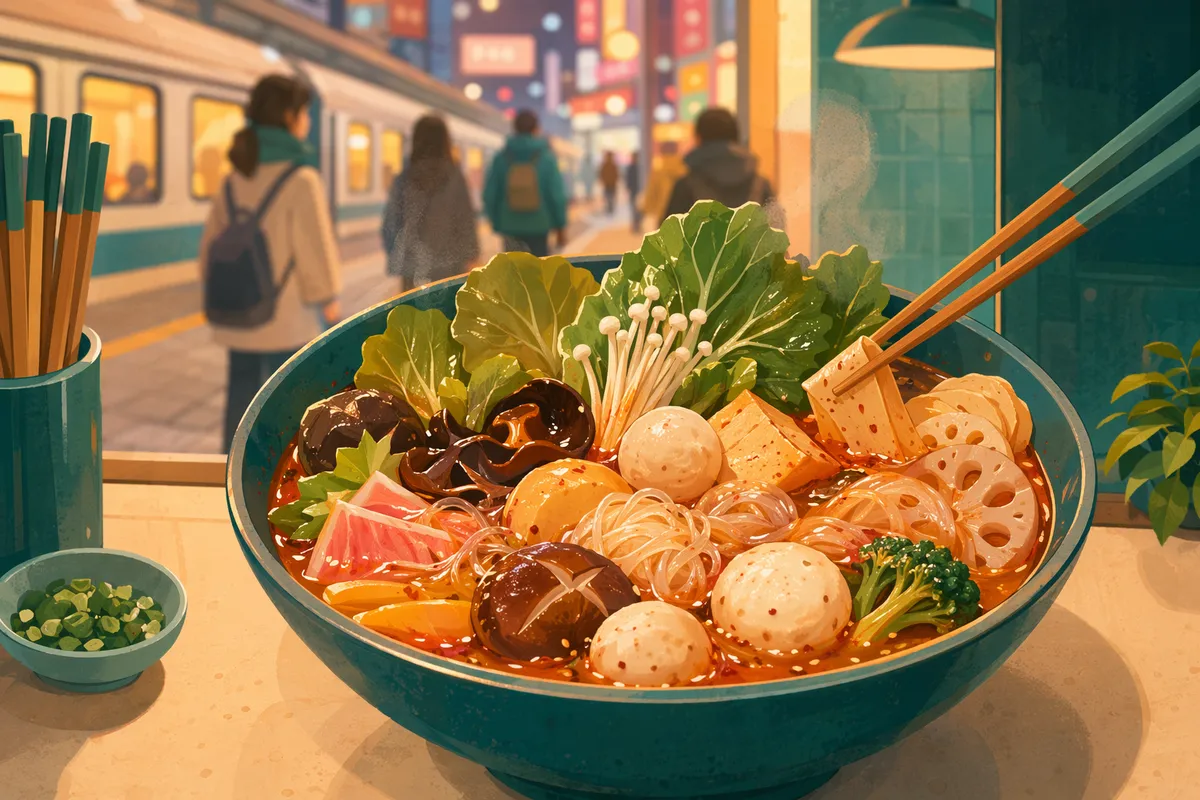 千葉駅周辺エリアの麻辣湯（マーラータン）イメージイラスト