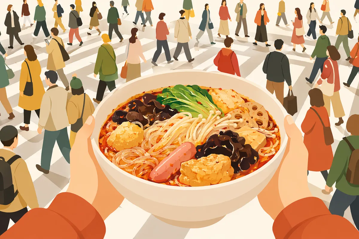 渋谷駅周辺エリアの麻辣湯(マーラータン)イメージイラスト