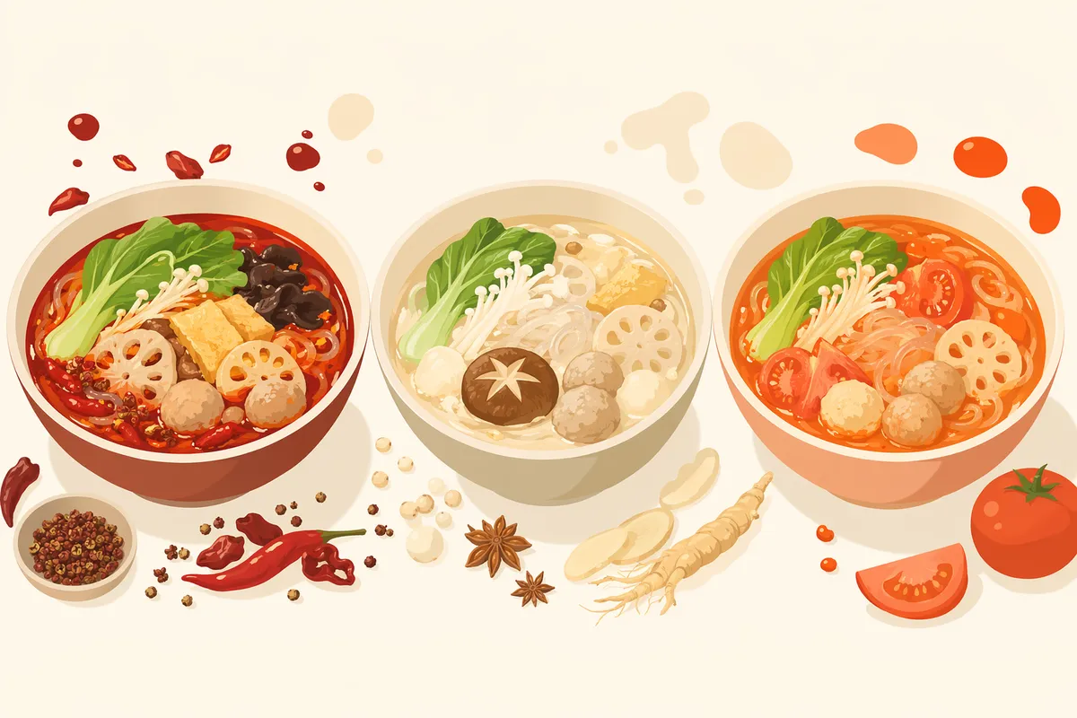 金山エリアの麻辣湯(マーラータン)イメージイラスト