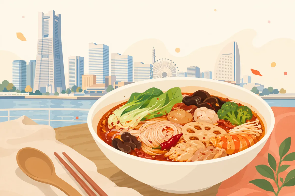 横浜駅・みなとみらいエリアの麻辣湯(マーラータン)イメージイラスト