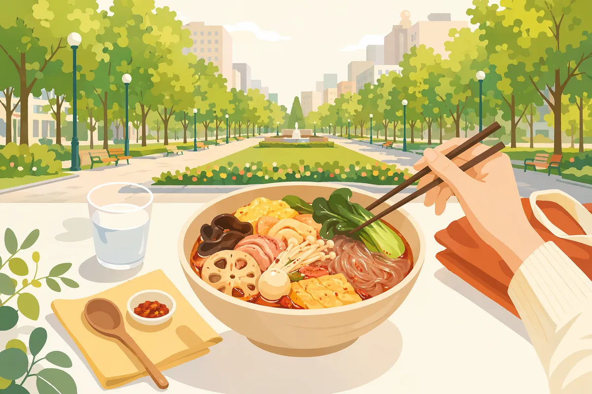 大通・札幌駅エリアの麻辣湯(マーラータン)イメージイラスト