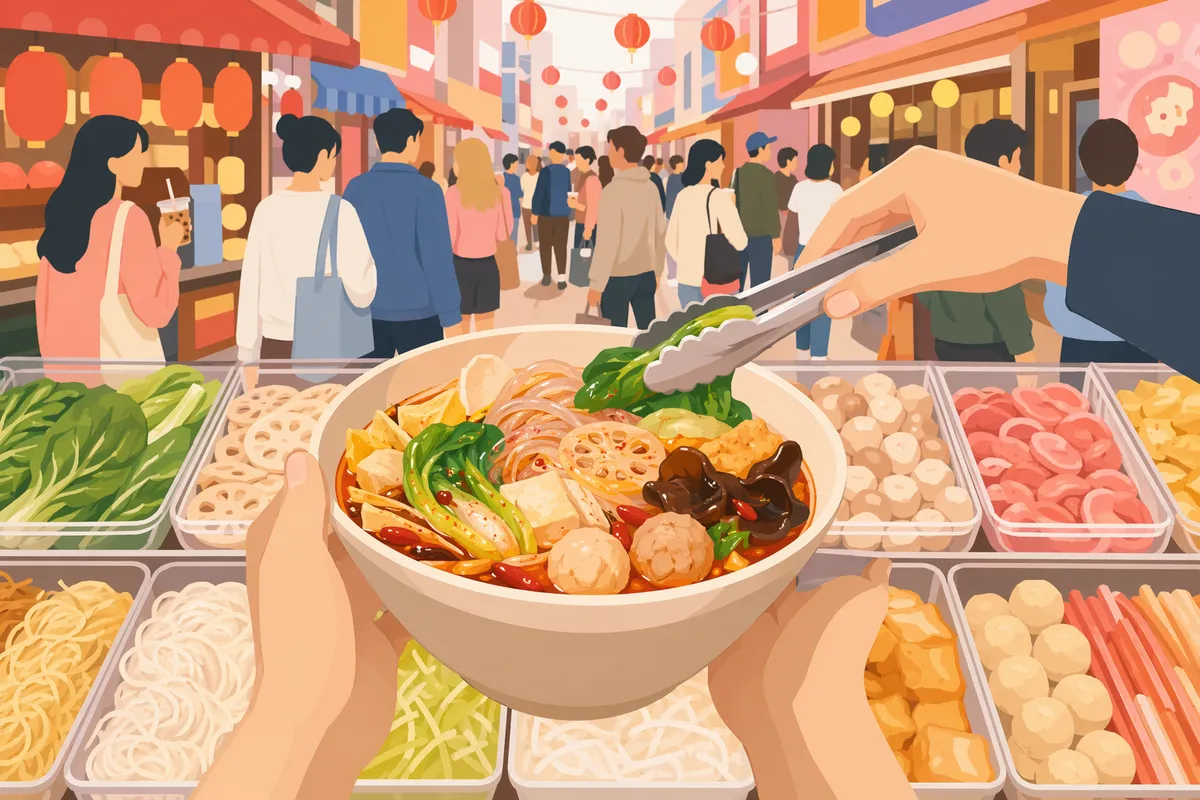 新大久保エリアの麻辣湯(マーラータン)イメージイラスト