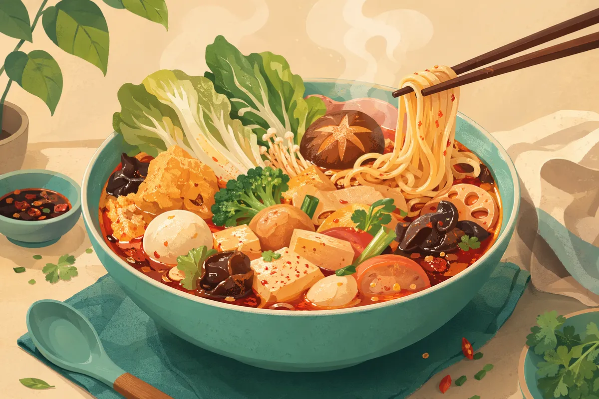 船橋エリアの麻辣湯（マーラータン）イメージイラスト