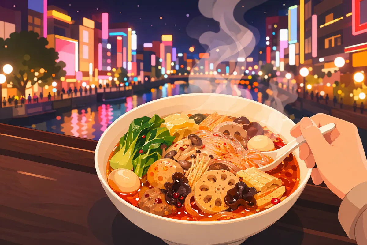 天神・中洲エリアの麻辣湯(マーラータン)イメージイラスト