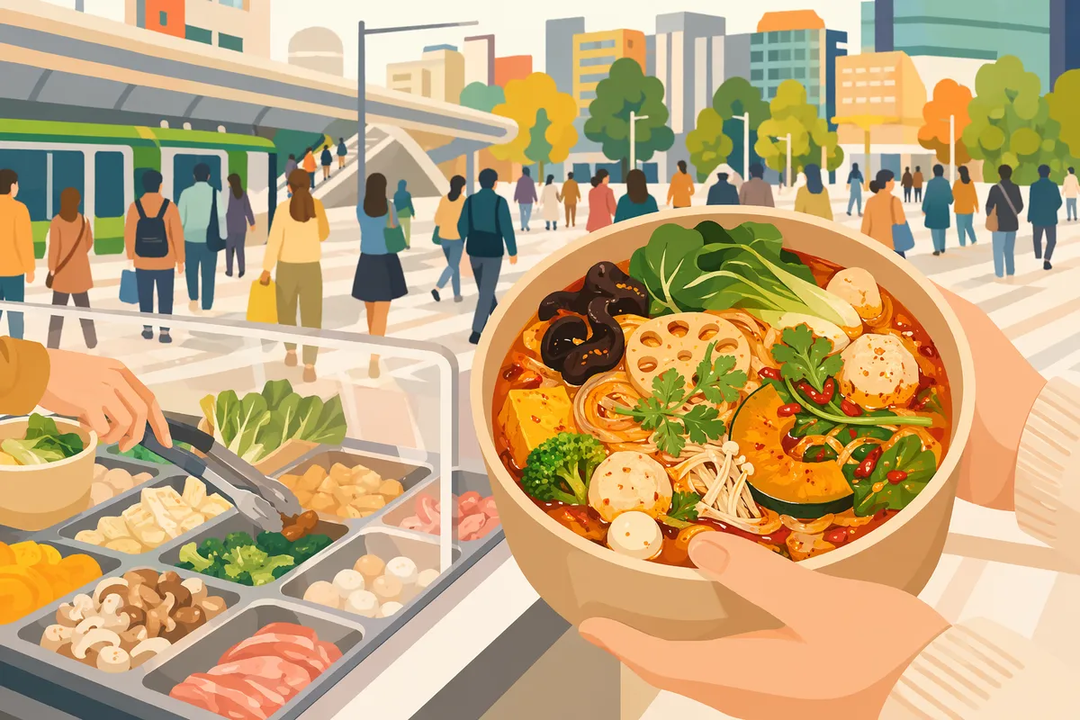 池袋駅周辺エリアの麻辣湯(マーラータン)イメージイラスト