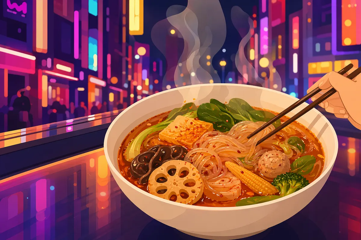 すすきのエリアの麻辣湯(マーラータン)イメージイラスト