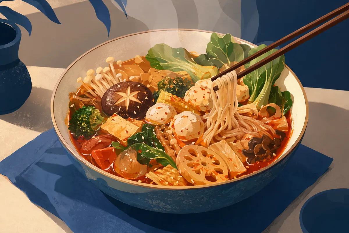 三宮エリアの麻辣湯（マーラータン）イメージイラスト