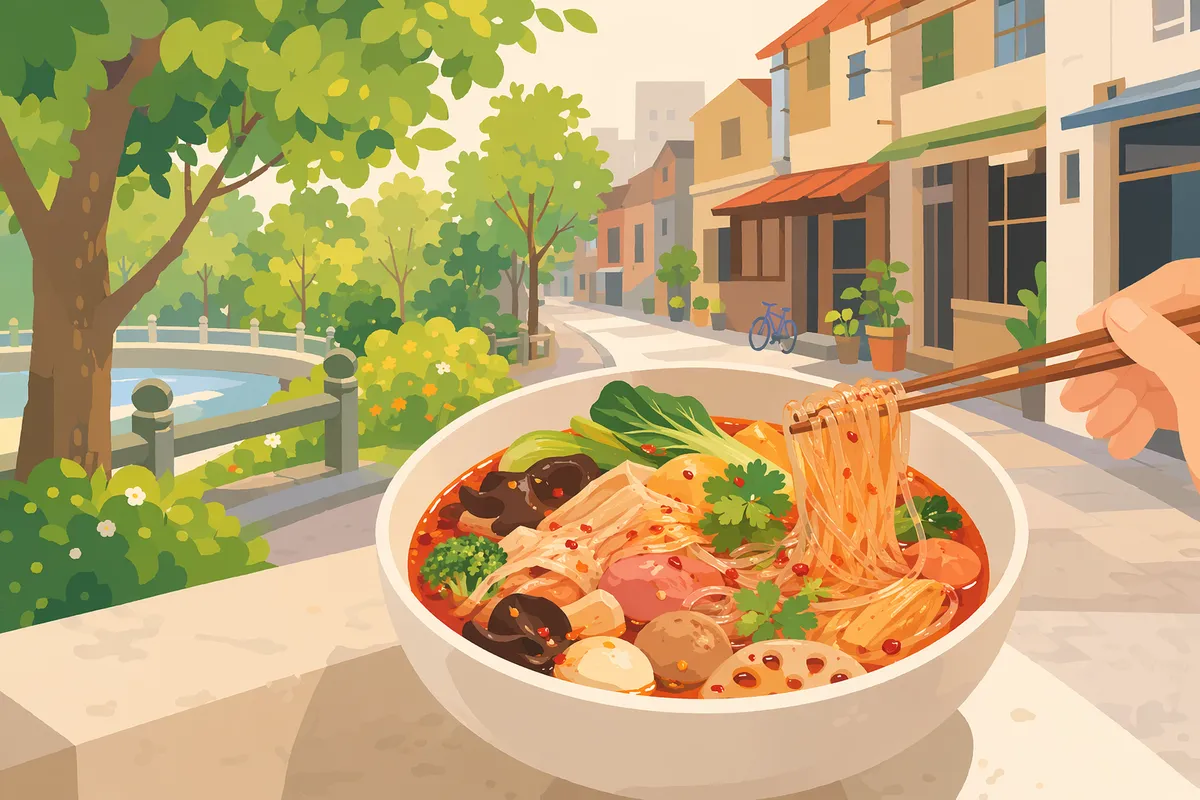 上野エリアの麻辣湯(マーラータン)イメージイラスト