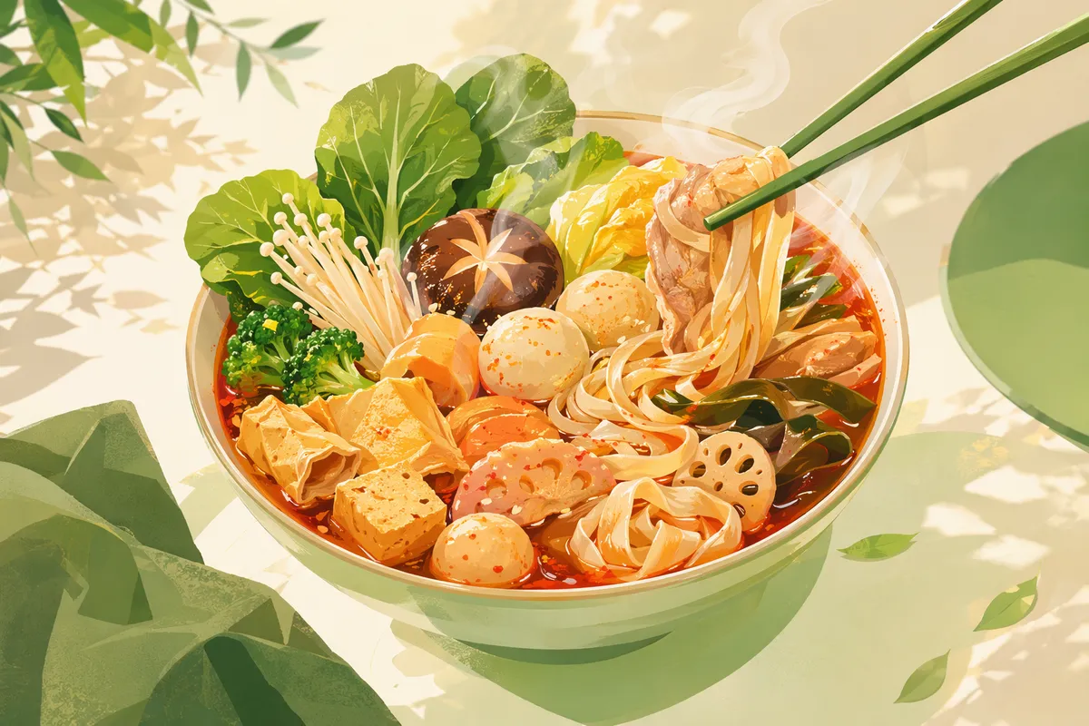 立川エリアの麻辣湯（マーラータン）イメージイラスト