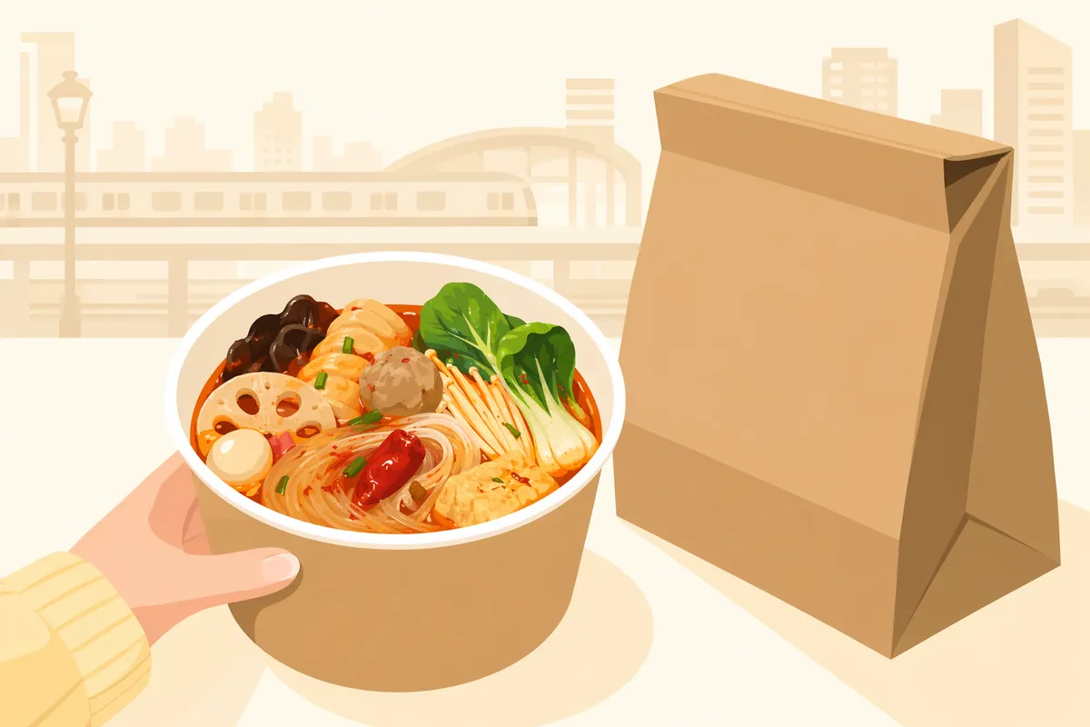 名駅(名古屋駅)エリアの麻辣湯(マーラータン)イメージイラスト